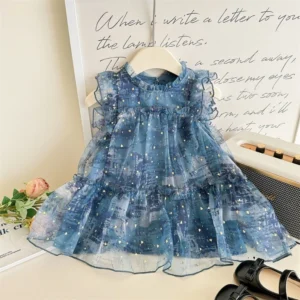 Korean Version Flying Sleeve Mesh Princess Dress