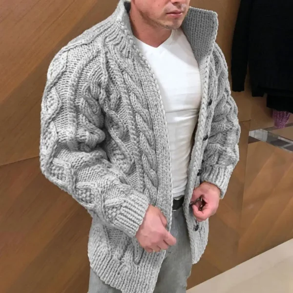 Winter Autumn Men Sweater Buttons Cardigan - Image 3