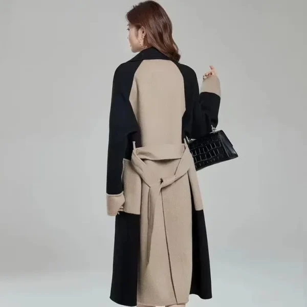 Women's Long Slimming Overcoat Woolen Jacket - Image 4