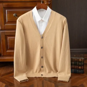 BROWON Brand Mens Sweater Cardigan Business Casual