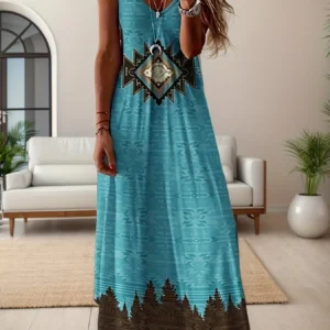 Fresh Summer Sleeveless Maxi Dress
