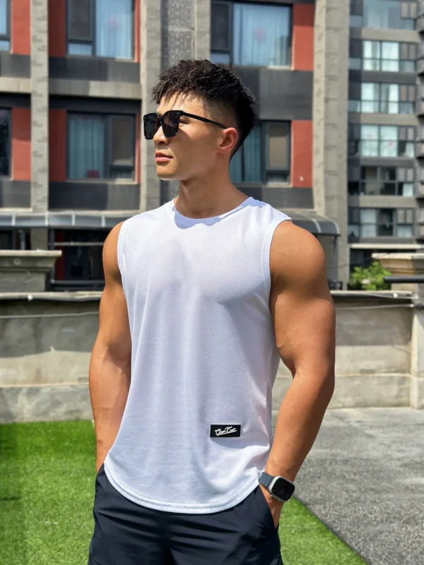 Men's Pullover Round Neck Mesh Bottom Sports Fitness - Image 6