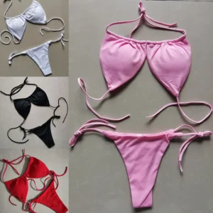 Summer Sexy Bikini set Push-up padded Bra Thong Split Swimwear