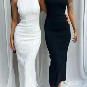 Ruched Sleeveless Maxi Dress