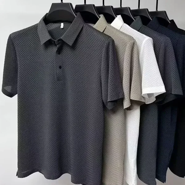 1pcs Summer Men Mesh Ice Silk T-shirt Men's Short-sleeved - Image 6