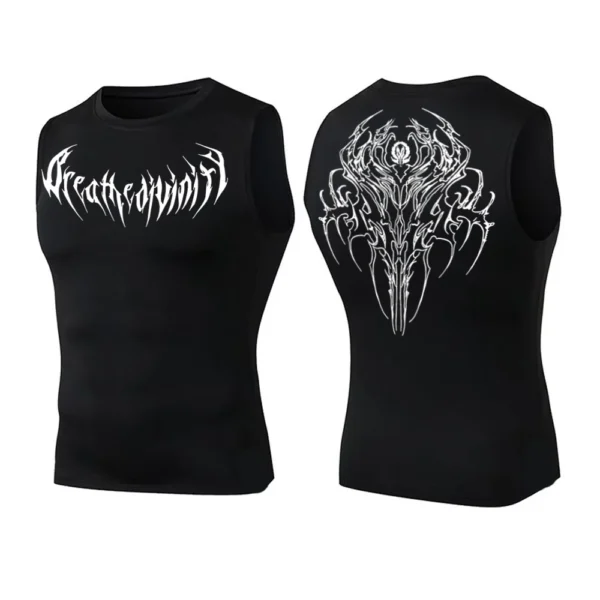 Graphic Sleeveless Compression Shirt for Men