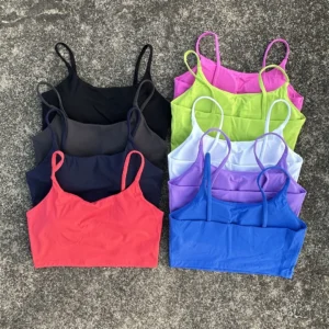 Solid Color Women Fitness Sports Bra Top Gym Yoga triangle backless