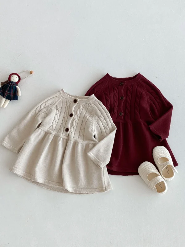 Girls Clothes Long Sleeve Sweater Dress Kids - Image 2