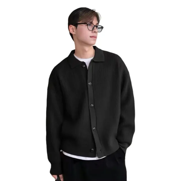Men Sweater Coat Korean Fashion Knitted Coat - Image 6