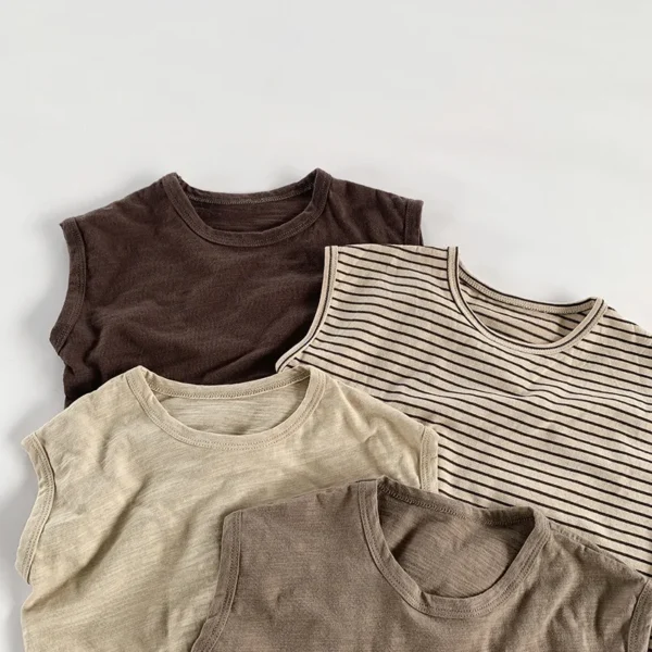 Children Slub Cotton T Shirts Korean Fashion Toddler Kids - Image 5