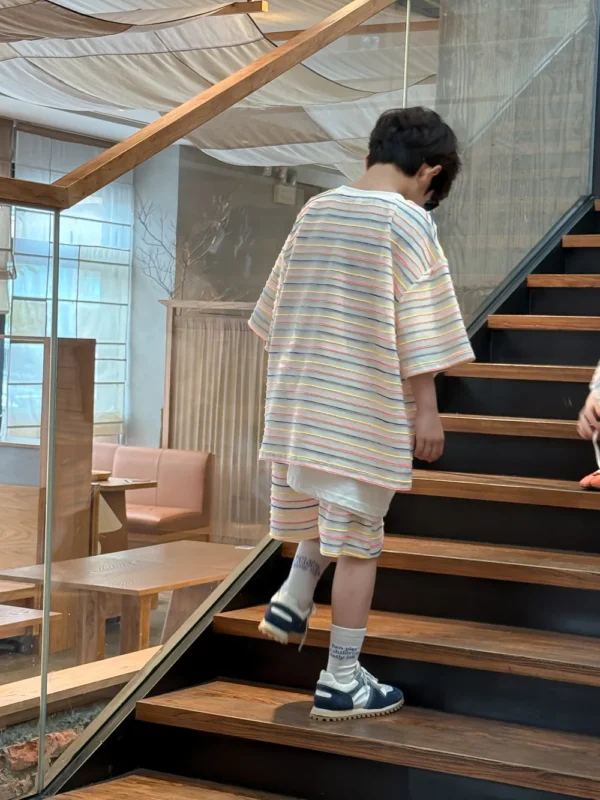 Brother and Sister Clothes  Striped Boy' Suit Short - Image 6