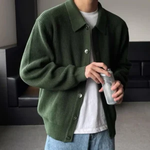 Men Sweater Coat Korean Fashion Knitted Coat