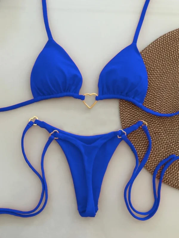 New Solid Color White Bikini Women suit Low Waist - Image 5