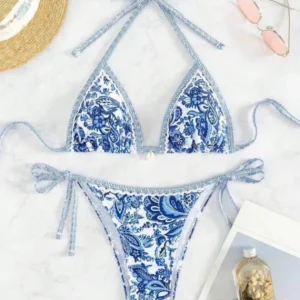 String Triangle Two Piece Bikini Women Swimwear