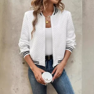 Women's Clothing New Fashion Zipper Baseball Jacket Jacket