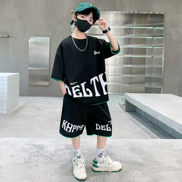 Boys Letter Print Sport Suit Kids Teenager - Image 3