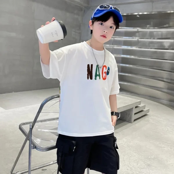 Boy Set Children Short Sleeve Dinosaur T-shirt + Shorts - Image 2