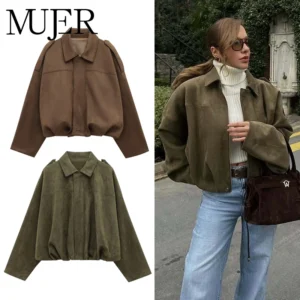 MUJER 2025 Suede Bomber Jackets for Women