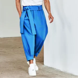 Men's Baggy Pants Casual Streetwear Belt High Quality