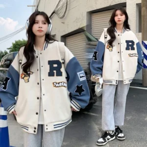 New Autumn and Winter Padded Baseball Jersey Women