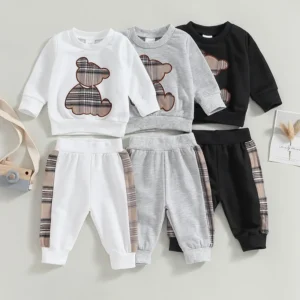 Baby Spring Autumn Clothes Set Long Sleeve Bear