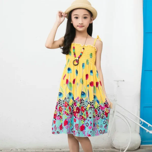 Summer Bohemian Mother Daughter Beach Dress Children's Clothing - Image 4