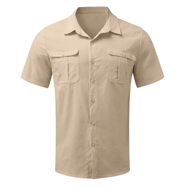 Shirts Stand-Up Collar Casual Beach Style Plus Shirt - Image 6