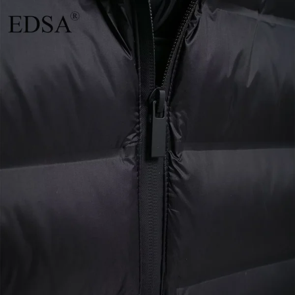 EDSA Women Black Padded Jacket Adjustable Hood - Image 5