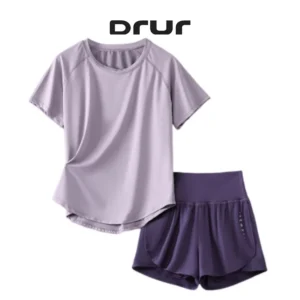 2pcs Yoga Set Women Summer Sports Female Short Sleeve Fitness Tops
