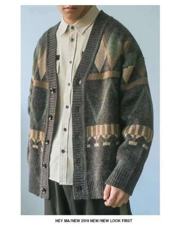 New Men's England Style Single Breasted Cardigan for Men - Image 4