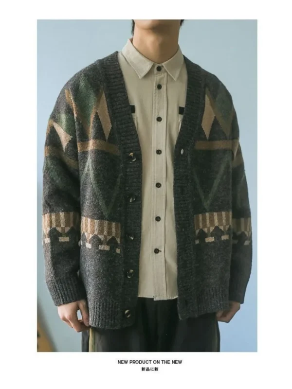 New Men's England Style Single Breasted Cardigan for Men - Image 3