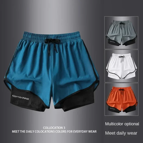 Sports Three Piece Pants Double layered Sports Shorts
