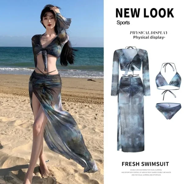 New Women's Bikini Set Long Dress Sexy Slimming