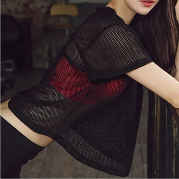 Female Running Shirt Gym Clothes Exercises T-Shirt Sportwear - Image 5