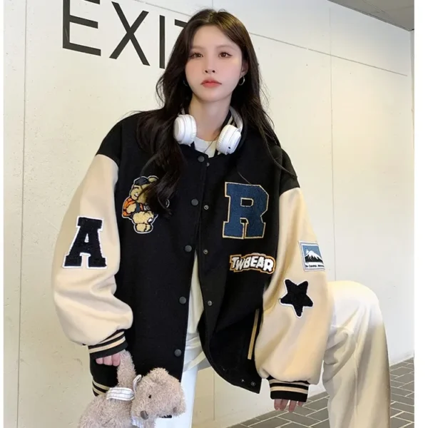 New Autumn and Winter Padded Baseball Jersey Women - Image 3