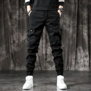 Trendy Men's Spring Autumn Cargo Pants Slim Fit