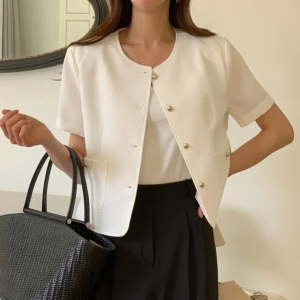 REALEFT Summer Single Breasted Women's Short Jackets