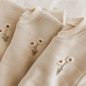 Baby Girls Clothes Set Fleece Embroidery Daisy