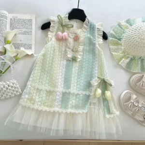 Girls Dresses Sleeveless Flower Princess Dress