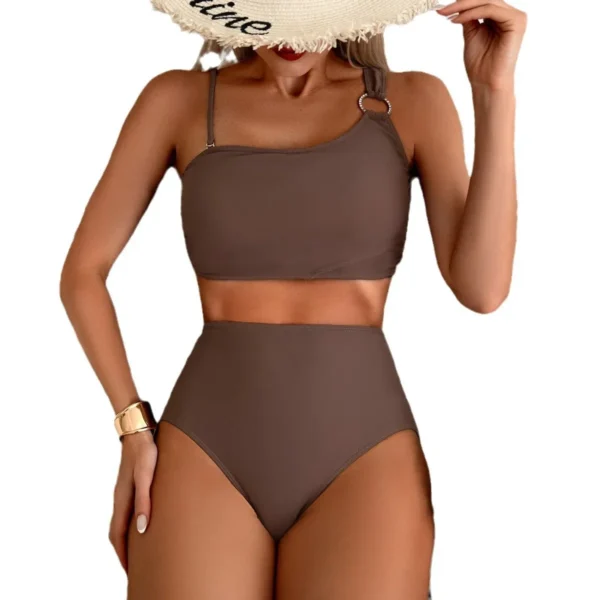 Pure Color Two-Piece Bikini Swimsuit Women's - Image 2