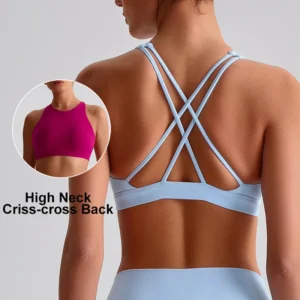 Women Sexy Crisscross Back Fitness Bras Anti-Sweat  Yoga Tops