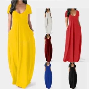 Plus Size V-Neck Maxi Dress