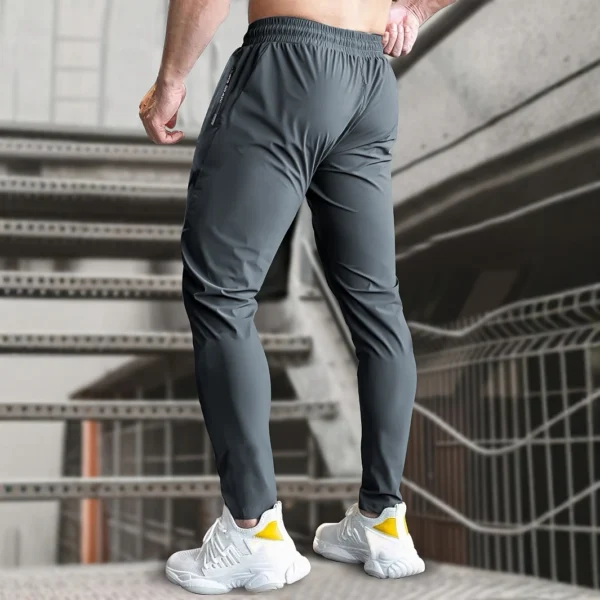 Joggers with Zipper Pockets Breathable Stretchy Athletic Pants - Image 2