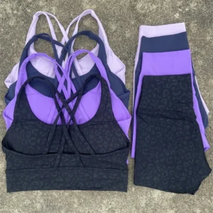 Yoga Clothes Set 2 Piece Gym Sports Shorts Set Women Cross Back Bra Top
