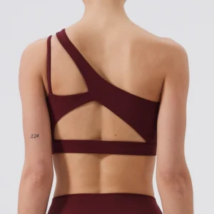 Women Sports Bra Push Up Fitness One Shoulder Shockproof Yoga Bra