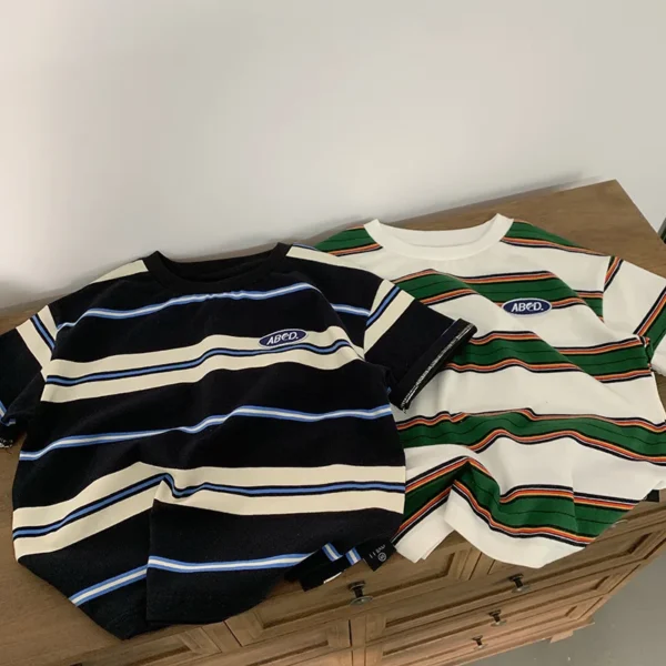 Children's Striped T-shirts Boys Girls Kids - Image 3