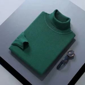 Cashmere Cotton Blend Turtleneck Men Sweater