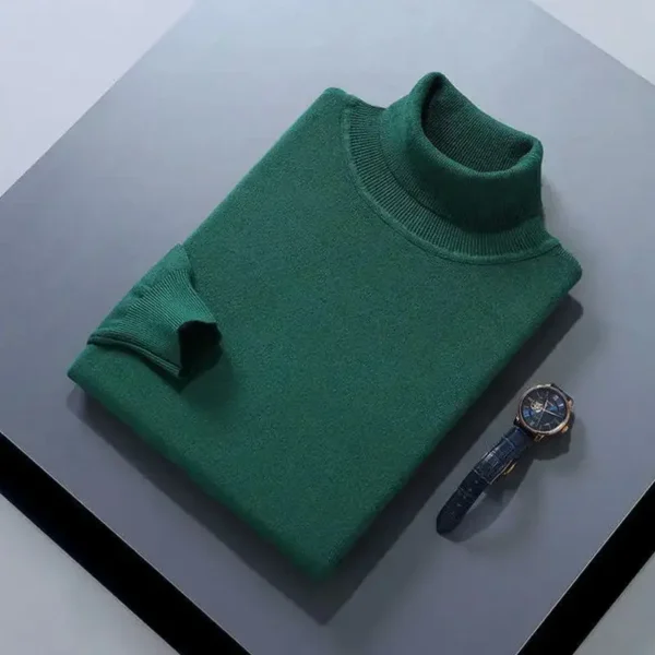Cashmere Cotton Blend Turtleneck Men Sweater