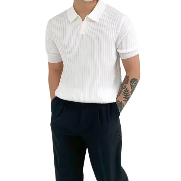 Slim Fit T-Shirt Fashionable Men's Golf Polo Shirt - Image 5