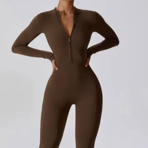 Women's Sportswear Gym Zipper Jumpsuits Workout